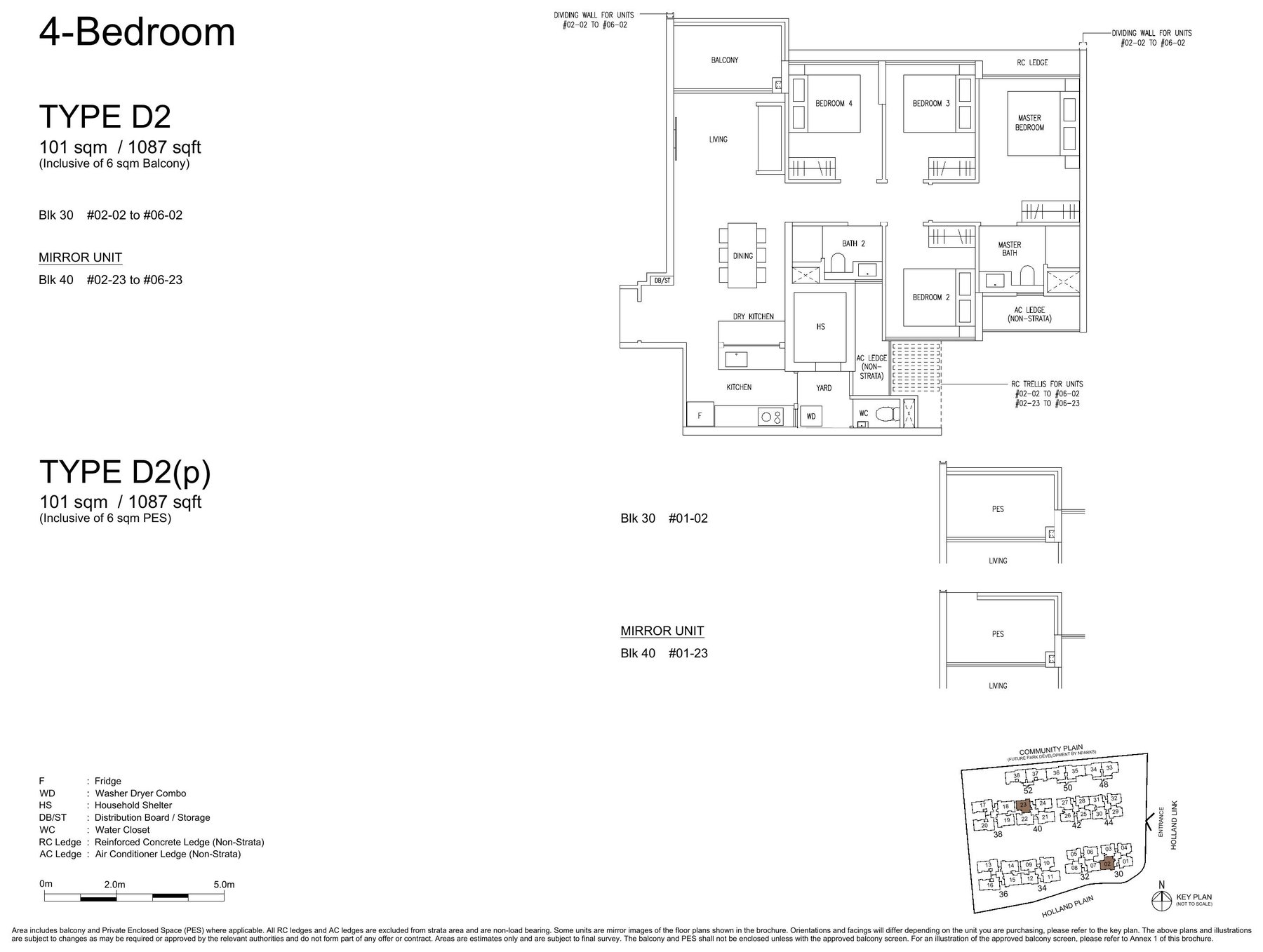 4 Bedroom (D2) — 1,087 sqft floor plan