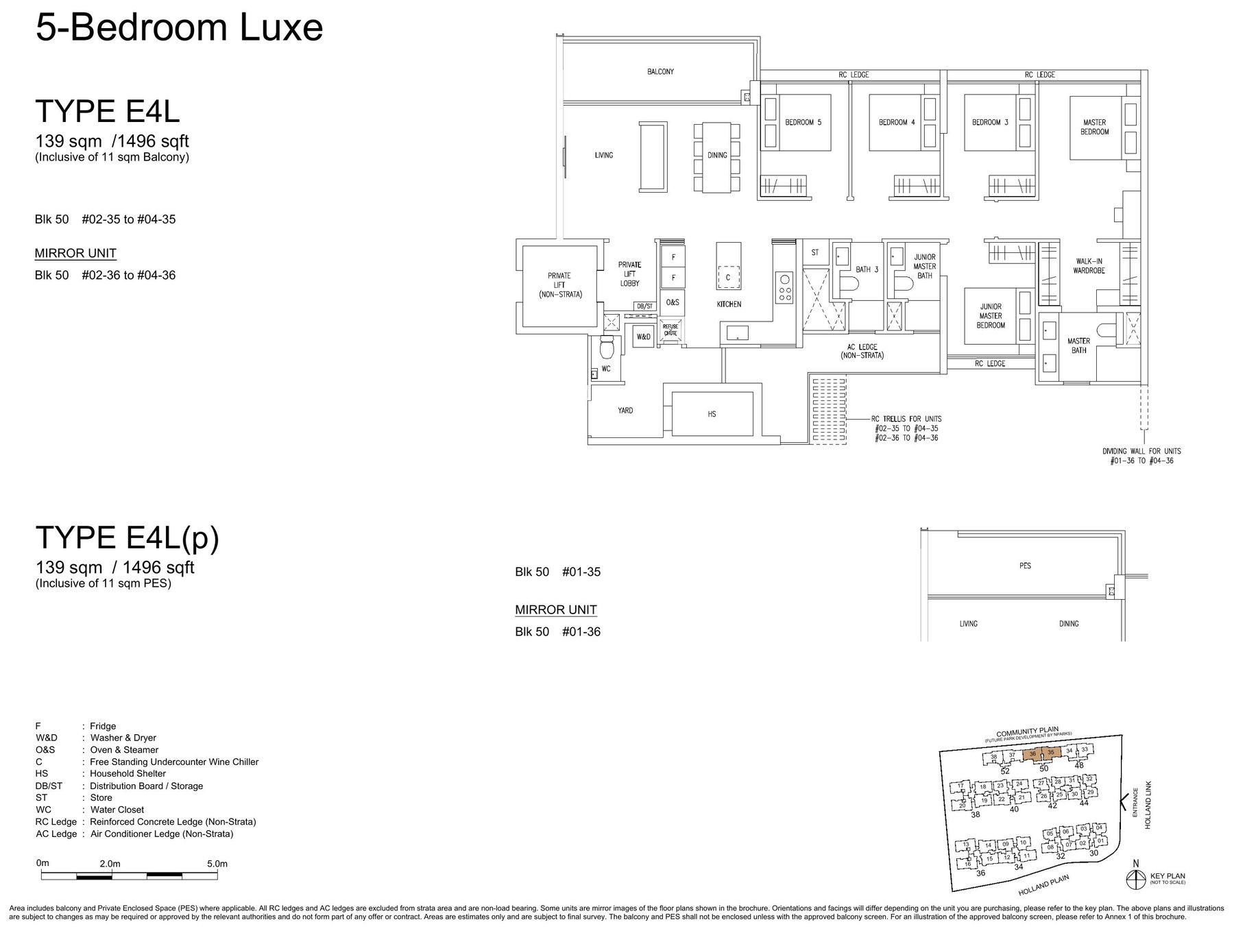 5 Bedroom Luxe (E4L) — 1,496 sqft floor plan