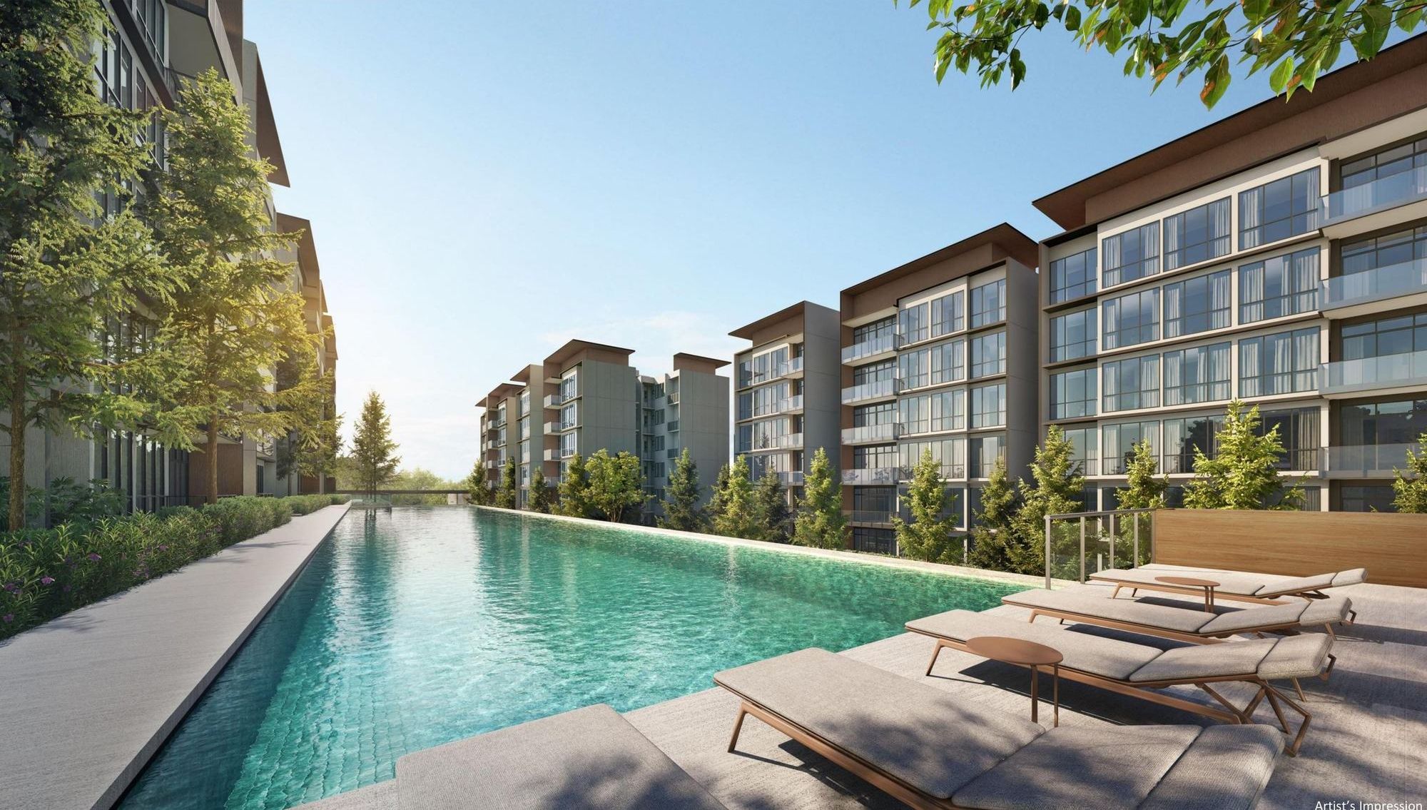 Amberwood At Holland pool deck by day
